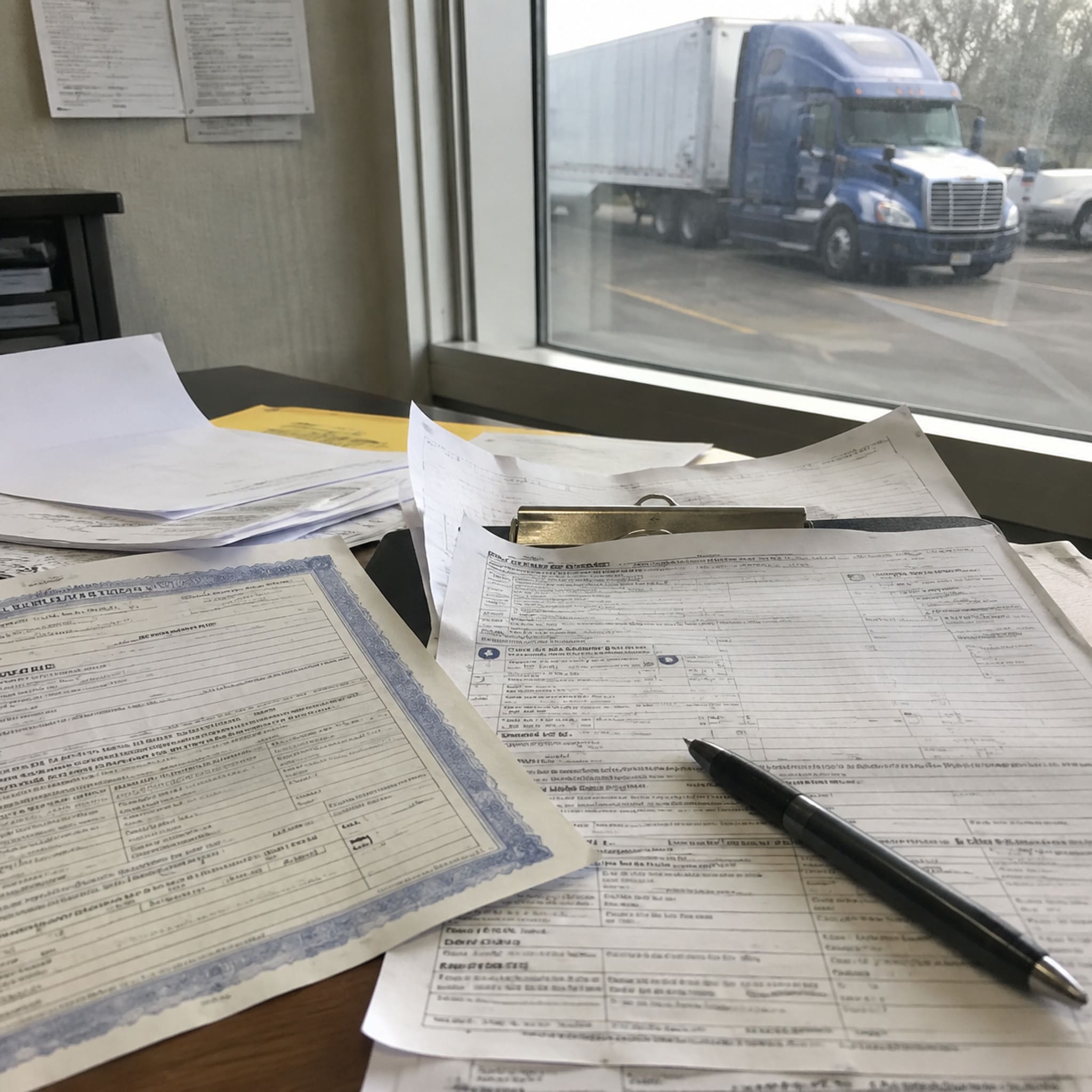 semi-truck export documentation and title transfer paperwork
