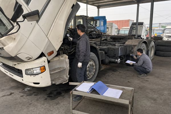 used tractor trailer pre-shipment mechanical inspection