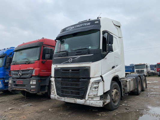 Used tractor units ready for inspection before sale
