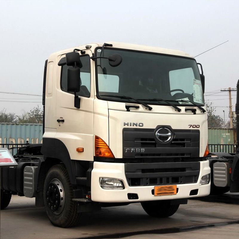Left front side view of 2018 second hand Hino 700 Series 380HP heavy tractor truck, manual transmission best price used cargo tow truck