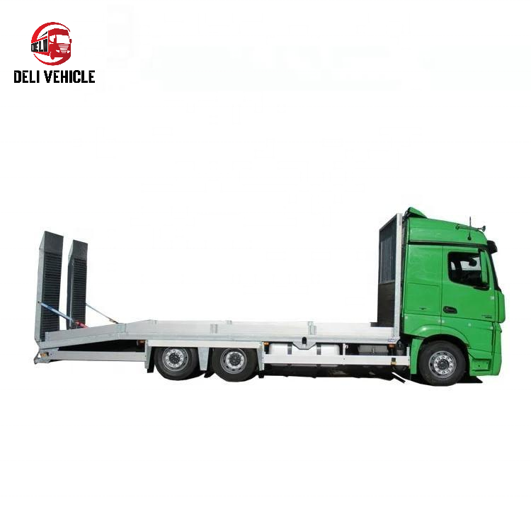 Full left side view of second hand Mercedes 2645 6x4 used tractor truck, 450HP heavy duty used trailer flatbed transport vehicle