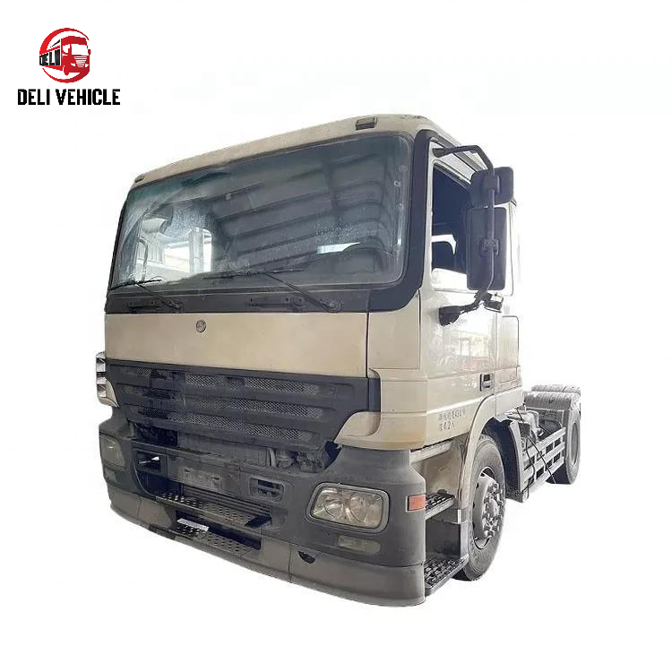Left front view of used Mercedes Actros 11946CC 2006 43TON heavy truck, second hand vehicle with original used diesel engine