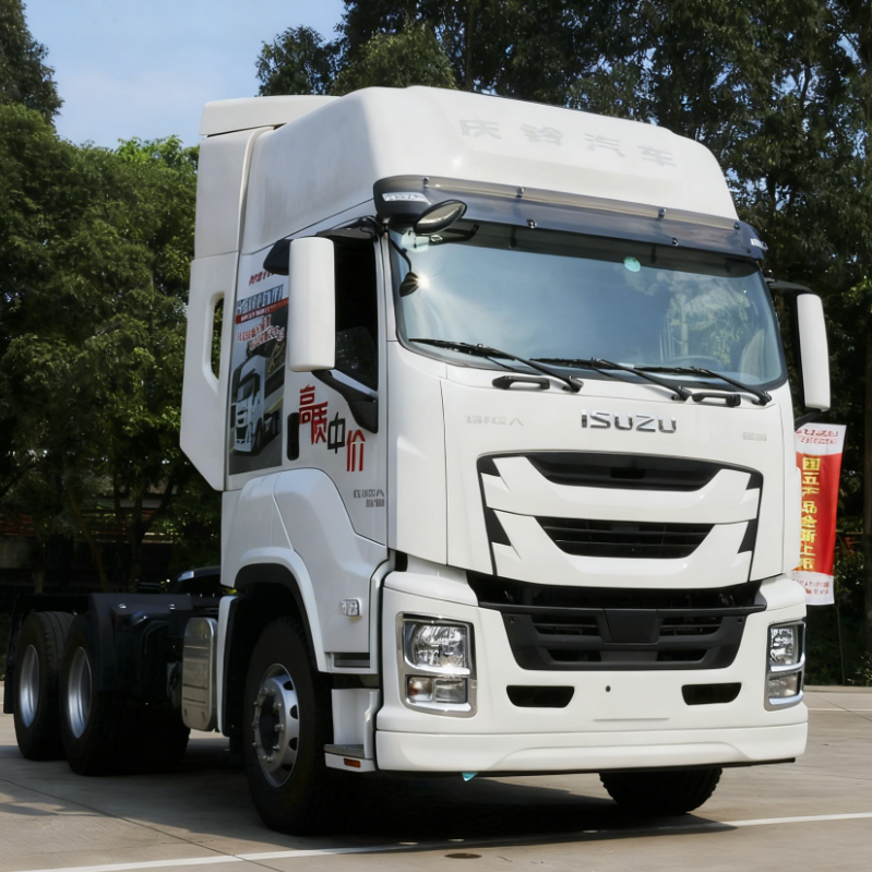 Left front side view of Isuzu Giga 460HP 6*4 heavy duty tractor truck, Euro 6 standard, hot selling used heavy truck