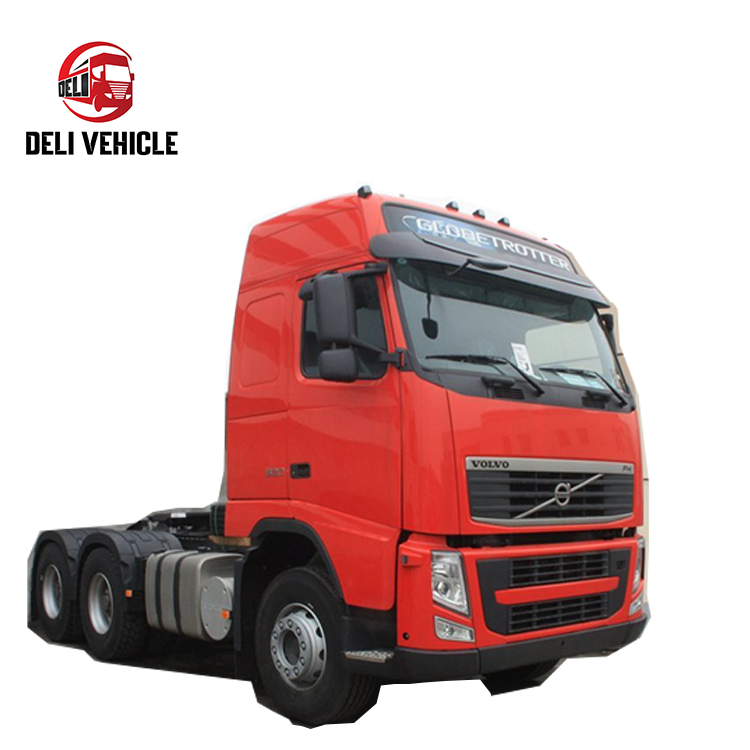 Left front side view of high quality used 6*2 truck for Volvo FH520 used truck second hand trailer, 520HP red tractor head