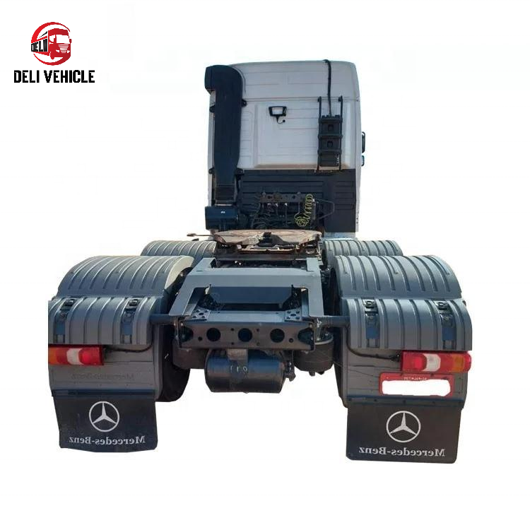 Rear view of used Mercedes 2648 6x2 tractor truck, second hand 480HP heavy duty trailer truck tractor head, showing rear lights