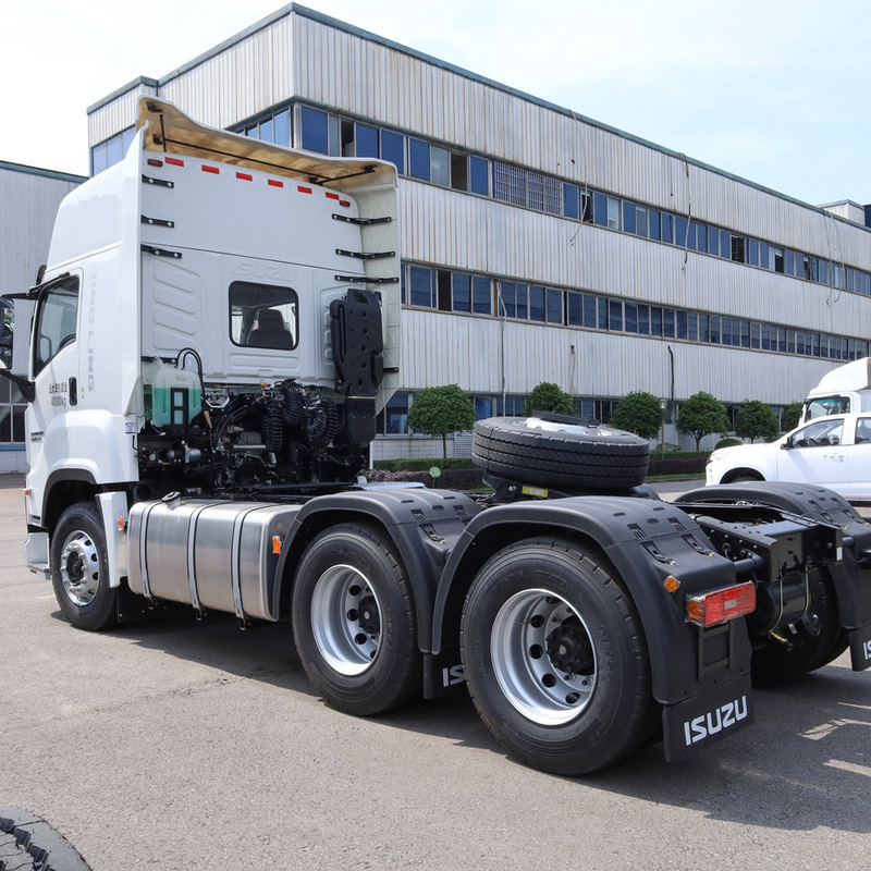 Full left side view of used Isuzu VC61 460hp 6x4 tractor truck, Euro 5 manual transmission
