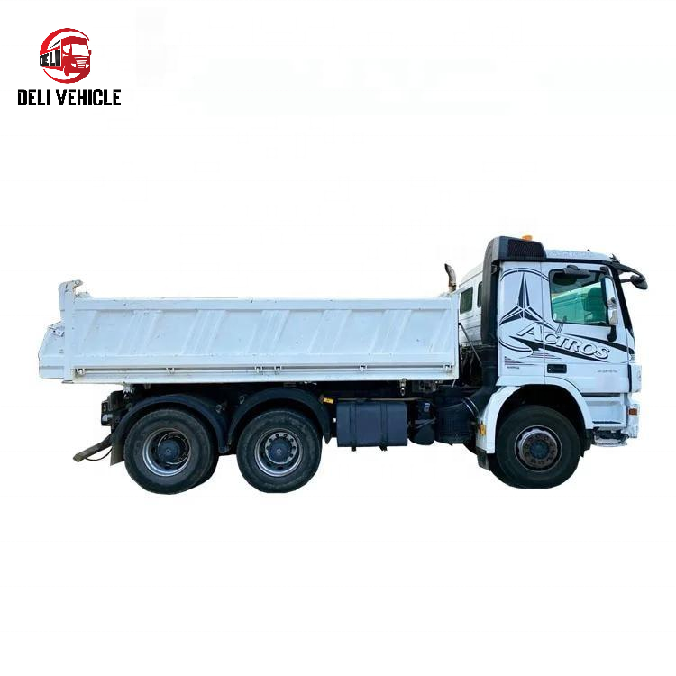 Full right side view of USED Mercedes 2644 6x4 Euro truck, second hand heavy duty used trailer dump tipper truck with tipper body
