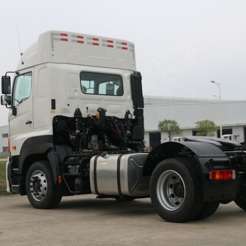 Full right side view of best price used Hino 700 Series 420HP 4x2 heavy tractor truck, 2018 high roof cabin manual transmission second hand