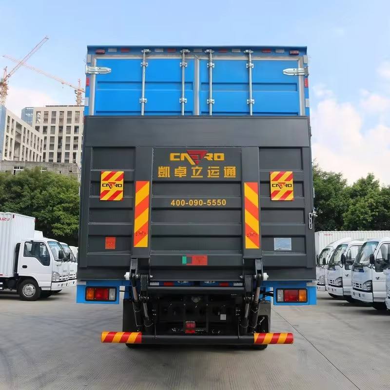 Rear view of used Isuzu FVZ 300HP Euro 5 cargo van, 6X4b drive wheel manual transmission heavy truck, hot sale for Qingling