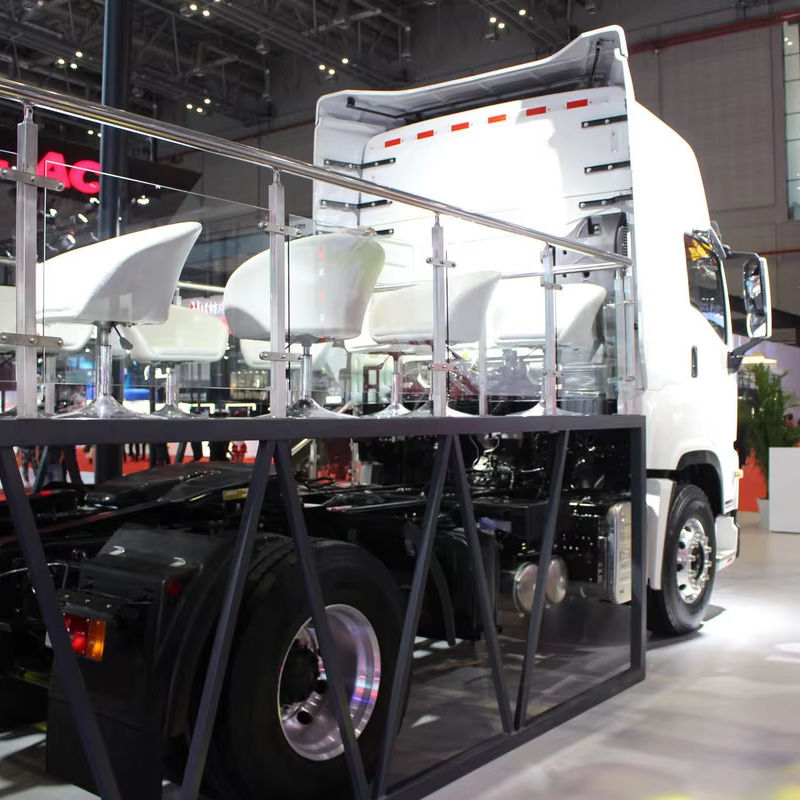 Full right side view of second hand Isuzu Giga VC61 Euro 5 diesel tractor head with left steering