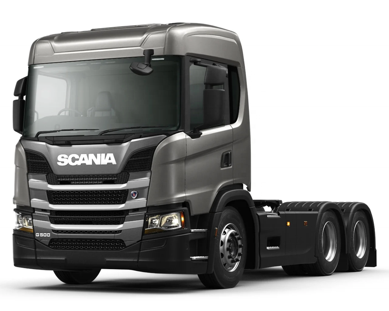Used for scania G380 G420 G440 G450HP P380 tractor head hot sale manual gearbox left hand steering china 6x4 cheap used truck, heavy duty tractor with grey cab, left front 45 degree view, left hand drive