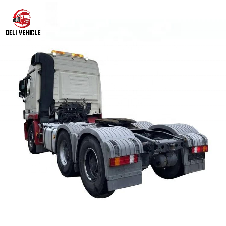 Right rear side view of second hand Mercedes 2648 6x2 used tractor truck, 480HP heavy duty used trailer truck tractor head