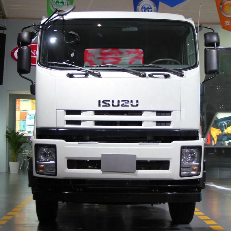 White Isuzu VC46 6x4 350HP manual transmission used heavy tractor truck, front face view