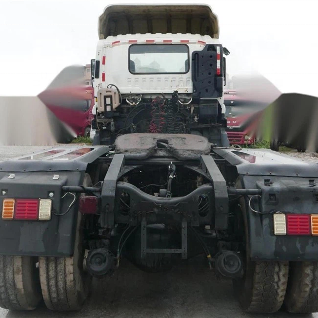 Rear view of white 2024 used Isuzu GIGA 460hp 6x4 manual dangerous goods tractor truck