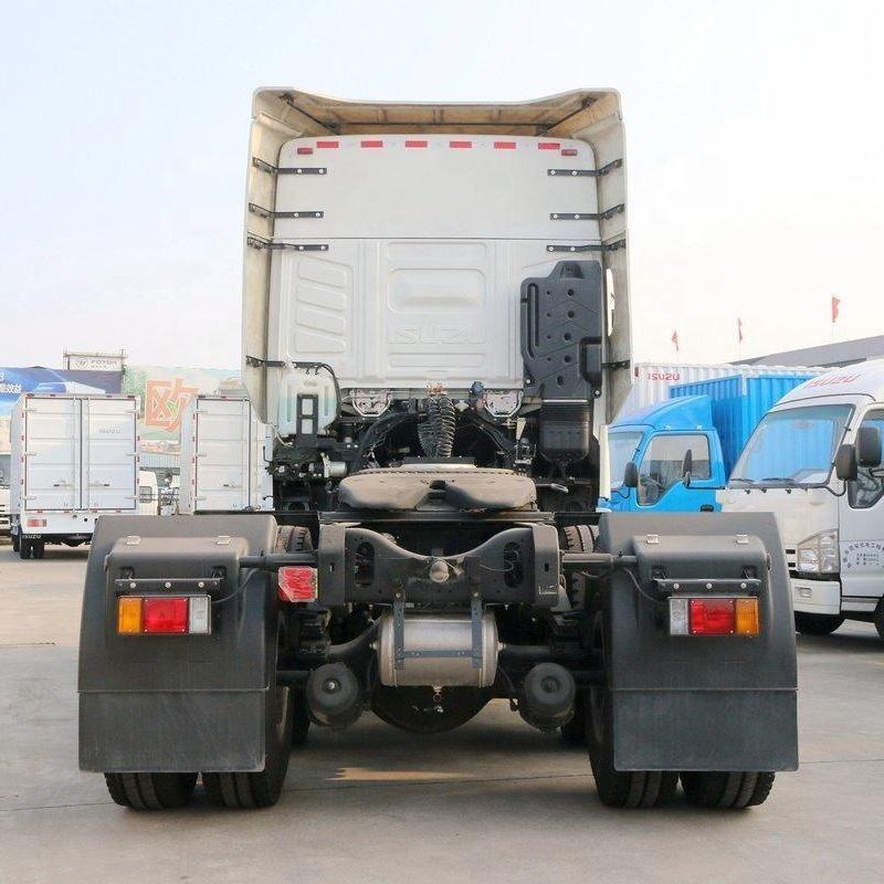 Rear view of white 2022 used Isuzu GIGA 380hp 6x4 manual heavy duty tractor truck