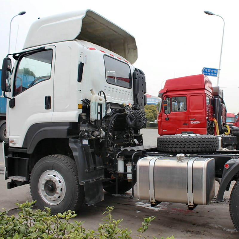 Front right side view of white 2024 used Isuzu GIGA 460hp 6x4 manual hazmat tractor truck